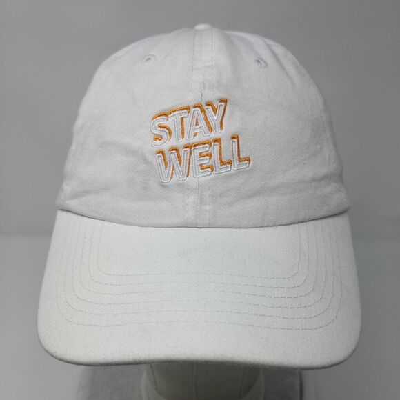 Stay Well Slideback Hat White OSFA Adjustable Embroidered Quake City Caps Cotton - Picture 2 of 8